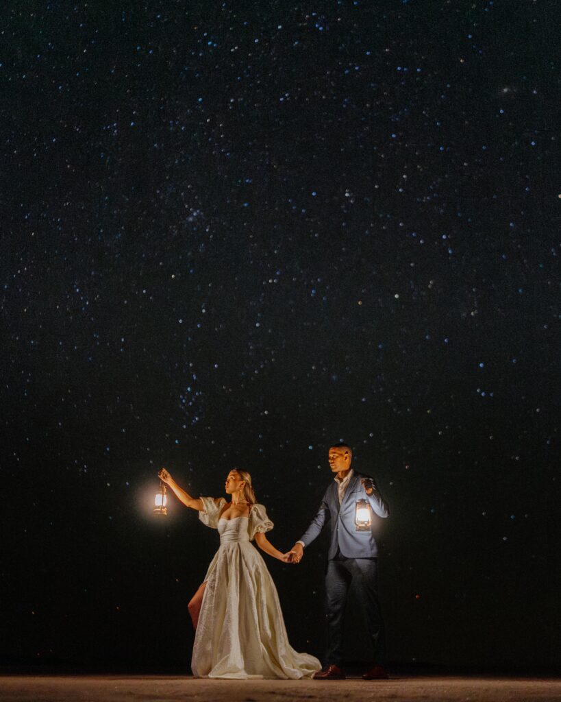 Bonneville Salt Flats Elopement with Stars