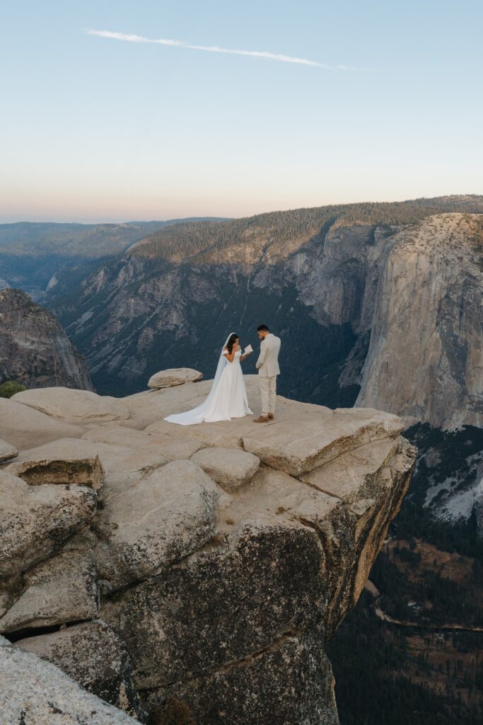 Bride and groom at Taft Point