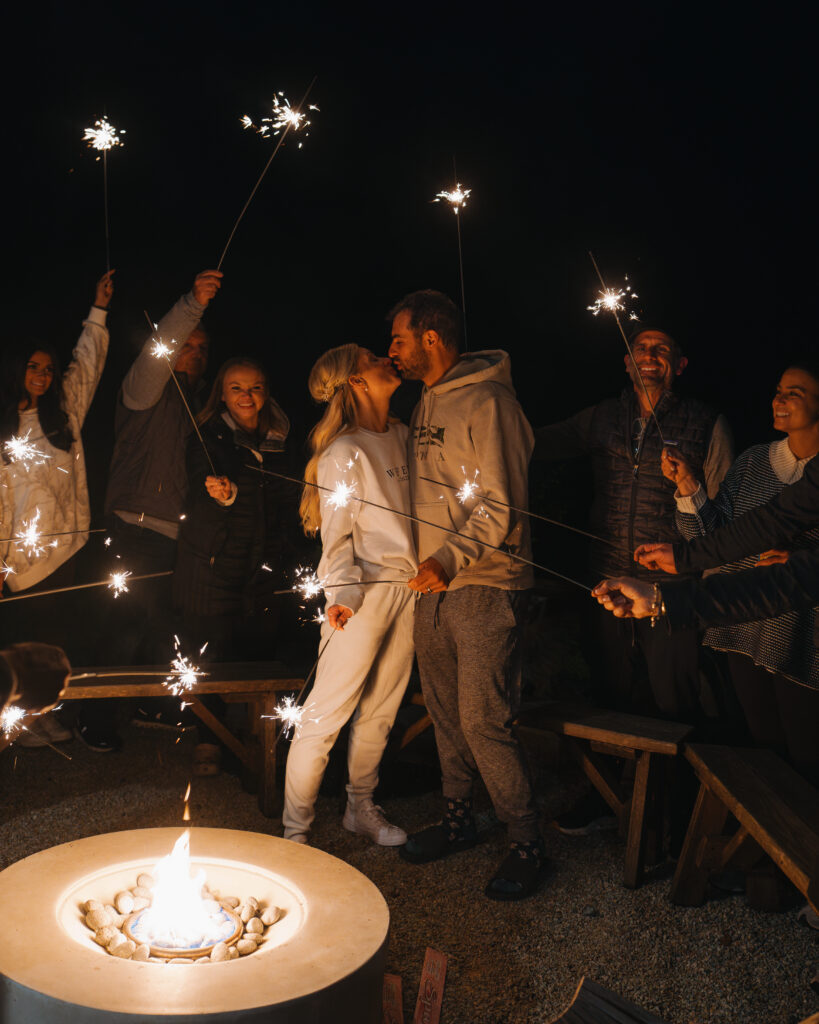 Redwoods with sparklers