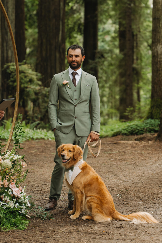 Redwoods Wedding with dog