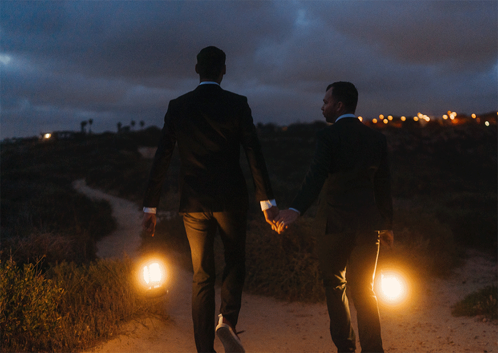 LGBTQ San Diego Elopement with lanterns