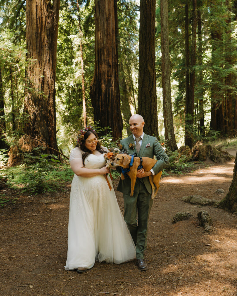 redwoods elopement with dog