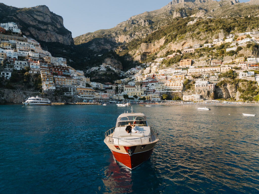 Private yacht Positano elopement ceremony