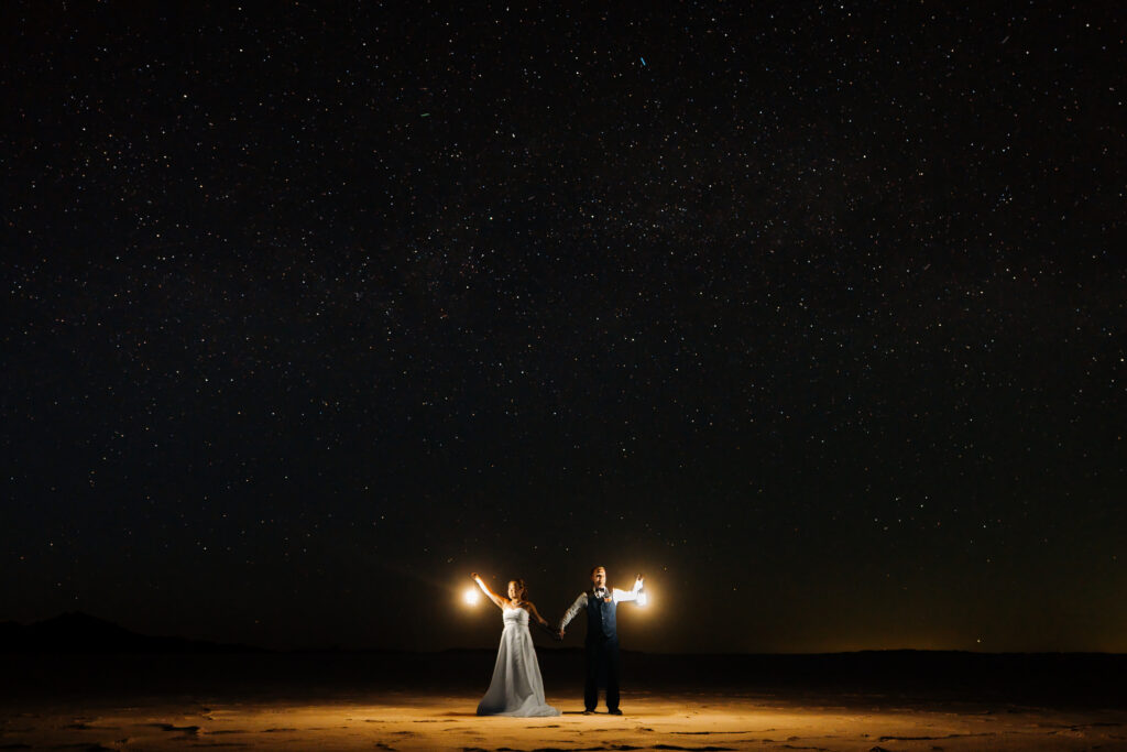 Starry Night Salt Flats Elopement in Utah