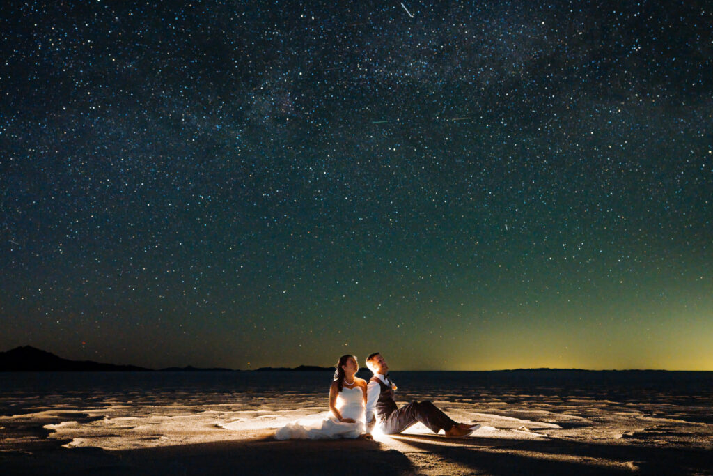 Starry Night Salt Flats Elopement in Utah