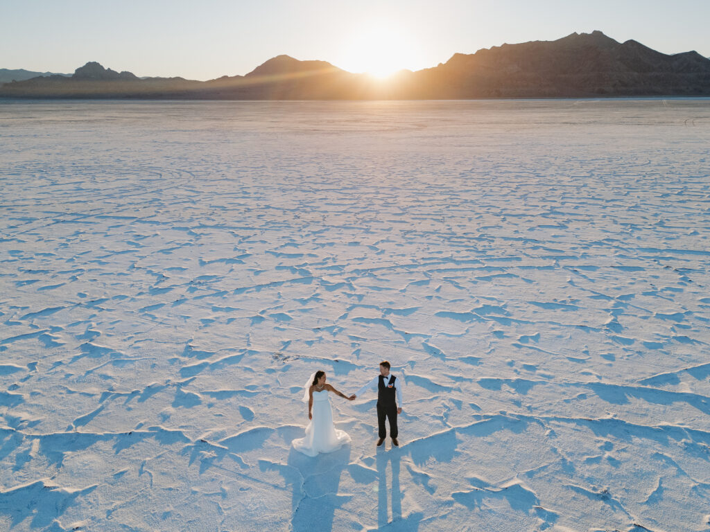 Utah Salt Flats Elopement at sunset
